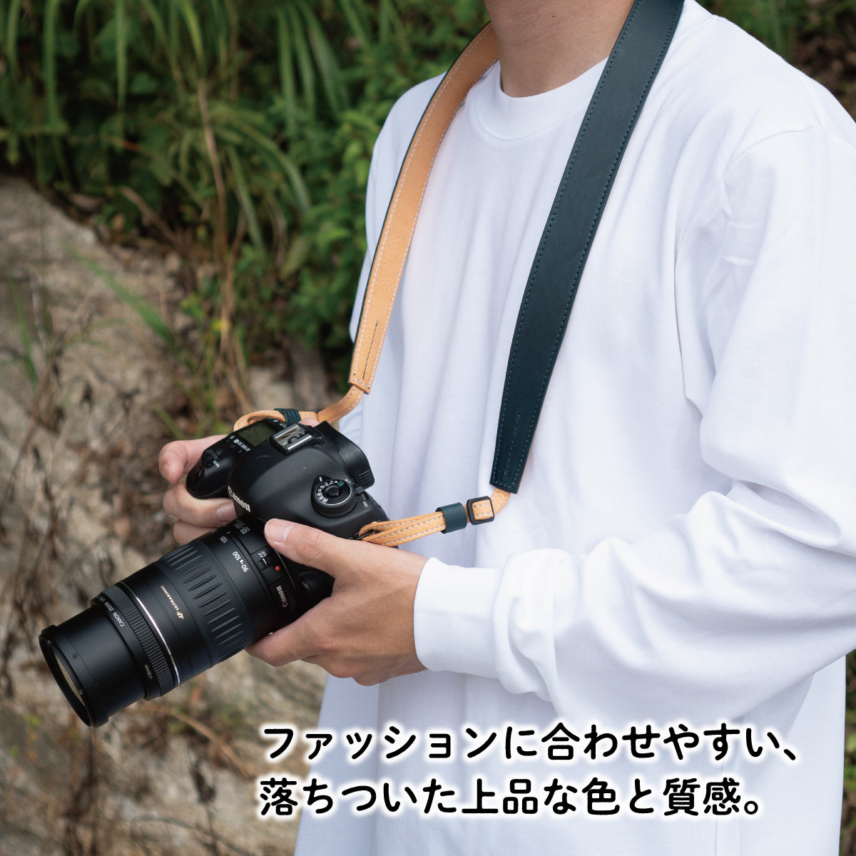 【12色】《オイルレザー×クラスト》ワイドストラップ